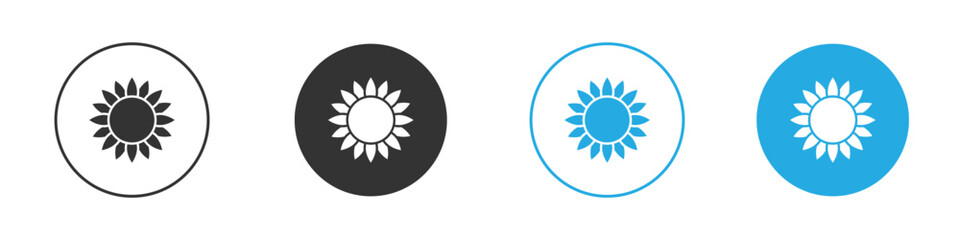 Flower icon in editable flat vector in black and white