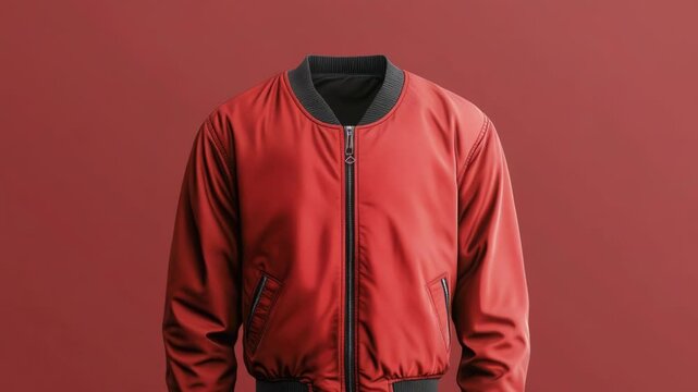 A red jacket hung on a hook, suitable for fashion and clothing illustration