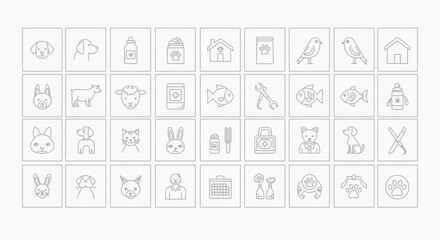 Seamless set of doodle vector icons for web design and business illustration