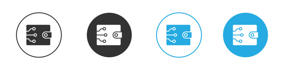 Digital wallet icon in editable flat vector in black and white