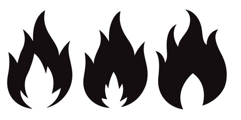 Collection of hand drawn fire flames with crayon, pastel, chalk or pencil texture. Grunge elements in sketch style. Yellow vector illustration isolated on a white background