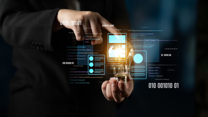 UI UX mockup showing application layout, structure, and code interface. UI design defines user...