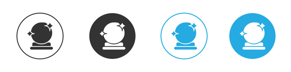 Crystal ball icon in editable flat vector in black and white
