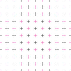 Clean vector pattern made with abstract geometric motifs in a minimalist black and white palette. Perfect for posters, covers, and modern branding. seamless pattern of pink hearts