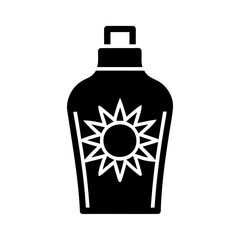 Sunscreen Bottle with Sun Emblem for Skin Protection and Sun Safety