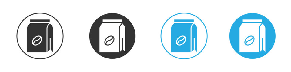Coffee paper bag icon in editable flat vector in black and white