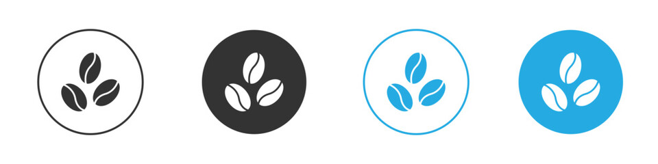 Coffee beans icon in editable flat vector in black and white