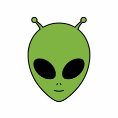 Alien Head Flat Vector Icon