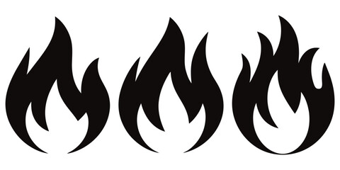 Collection of hand drawn fire flames with crayon, pastel, chalk or pencil texture. Grunge elements in sketch style. Yellow vector illustration isolated on a white background