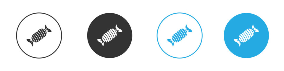 Candy icon in editable flat vector in black and white