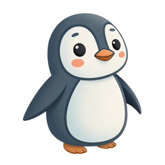 Fototapeta premium Cute cartoon penguin illustration isolated on transparent background