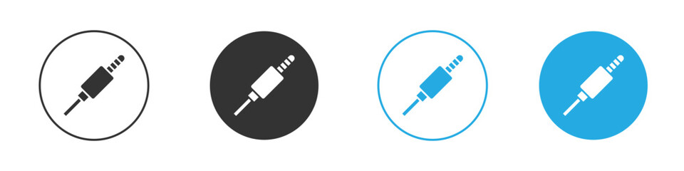 Audio jack icon in editable flat vector in black and white