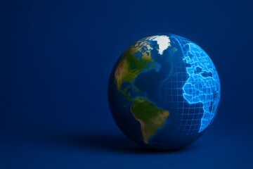 Fototapeta premium Earth's Duality Sphere with Digital Overlay for Global Technology and Sustainability