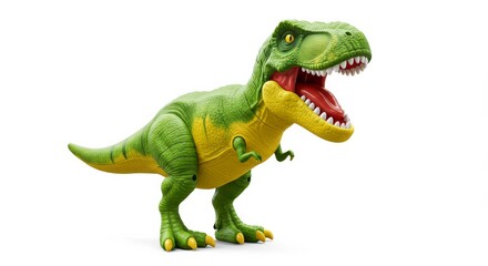 Obraz premium Illustration of green tyrannosaurus rex toy isolated on white background