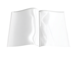 Magazine cover isolated on transparent background. Cut out blank brochure