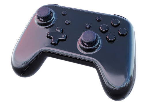 Modern 3D game controller with glossy buttons and sleek design for gaming
