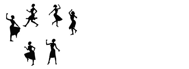 Naklejka premium Silhouettes black women