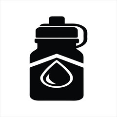 Sports Water Bottle Icon Silhouette Vector