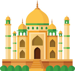 vector illustration of taj mahal agra india