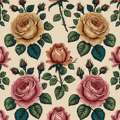 Colorful Watercolor Flowers Pattern Design