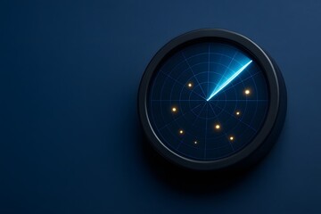 Radar Security Icon with Digital Scan for Threat Detection and Surveillance