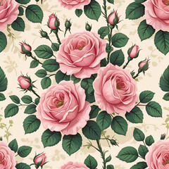 Pink Rose Flower Pattern Design
