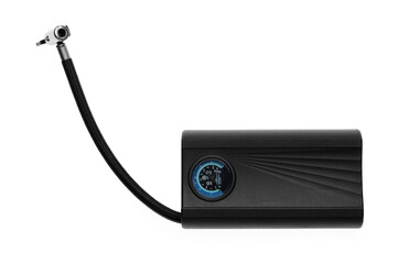 One modern tire inflator isolated on white, top view