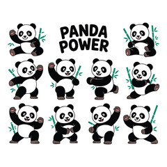 Naklejka premium Panda Power