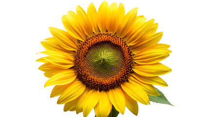 Fototapeta premium A vibrant yellow sunflower in full bloom, isolated on transparent background