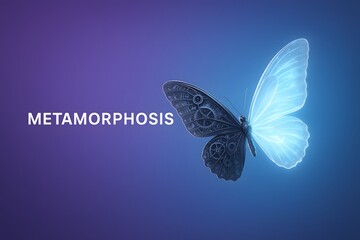 Digital Butterfly Metamorphosis with Crystalline Wings for Innovation Concepts