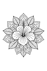 Botanical Mandala coloring page for adults 