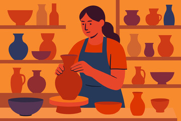 Online tutorials and courses are available for women to learn the ceramic arts of creating pottery