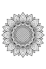 Botanical Mandala coloring page for adults 