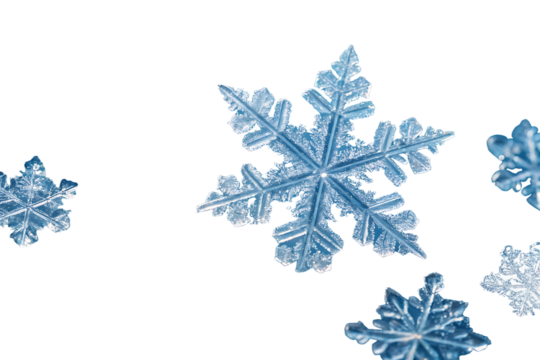 cluster translucent crystalline ice shards scattered across serene blue on AI generated by PNG