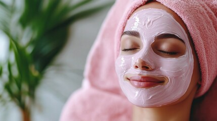 A woman relaxes with a facial mask, enjoying a spa-like experience.