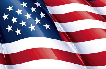 Fototapeta premium A close-up of the United States flag waving in the wind