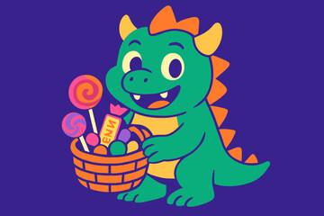 Obraz premium Vector illustration of a cute monster costume for halloween kids' party designs