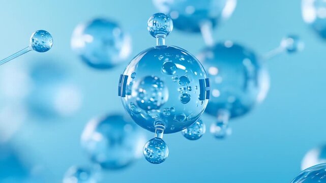 Animated water molecule structure for educational use