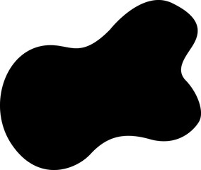 Modern organic blob shape with flowing, curved lines and smooth edges, filled with black.