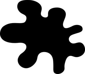 Freeform abstract shape with extended organic curves and fluid motion, filled with black.