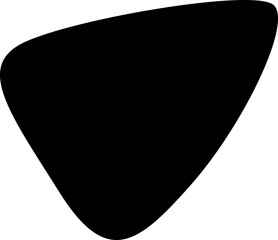 Triangular abstract shape with fluid, wavy edges and organic motion, filled with black.