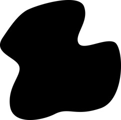 Black abstract shape with irregular yet smooth contours forming an organic design.