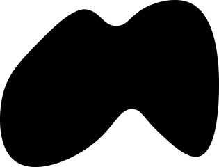 Black abstract shape with a clean fluid design and smooth organic contours.