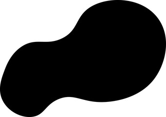 Black abstract shape with a naturally smooth organic form and soft edges.