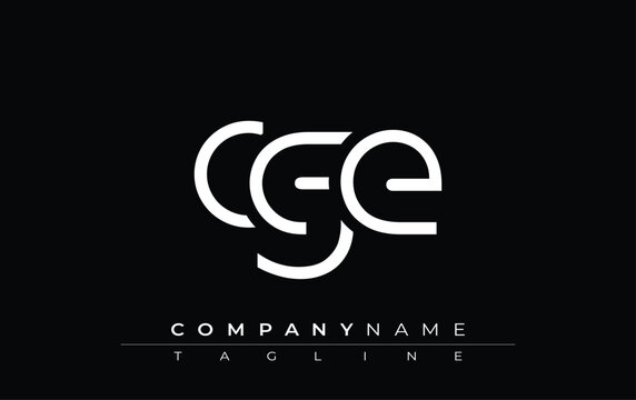 CGE abstract letter design. Modern Business Logo Design With Abstract Typography and Contemporary Style
