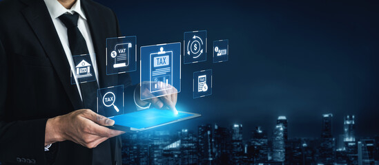 Financial regulation and tax compliance concept showing tax document, VAT, transaction flow, and financial auditing in modern financial system Vouch