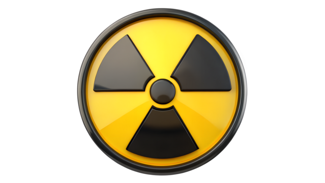 Photo of radiation hazard symbol isolated on transparent background - Powered by Adobe