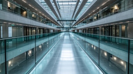Obraz premium Modern, empty office hallway