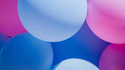 colorful balloons at the gender party, blue and pink