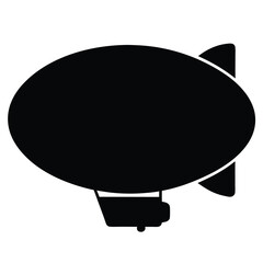 Airship zeppelin blimp vector illustration, vintage dirigible transportation, flying machine icon © Suriya